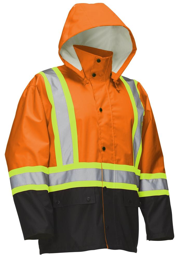 Hi Viz Vis Manteau de pluie veste de haute qualité Workwear Imperméable Orange Divers Taille 