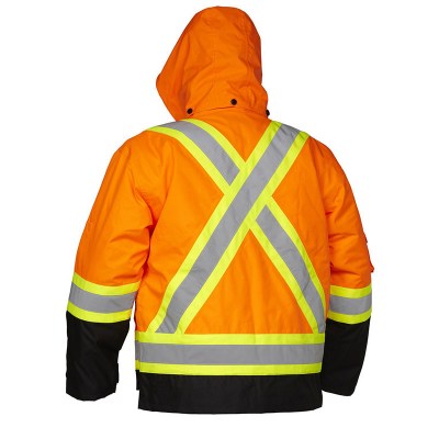 Parka haute visibilite 4-en-1 forcefield hiver , en705port , orange , vue de dos